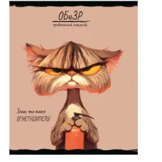 Тетрадь КЛЕТКА 48л. ОБиЗР «ПРО ХВОСТ» (48-2497) стандарт, тиснение холст 48-2497