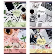 Тетрадь 36 л., А5, клетка, Alingar "Офис", скрепка, второй блок 60г/м2, мелованный картон (стандарт) AL7805