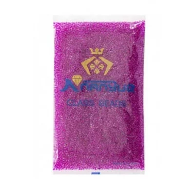 Бисер Alingar размер №8 вес 450 гр., прозрачный кристалл, внутри фуксия, пакет AL8/0-R27