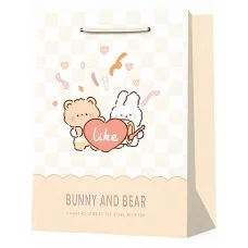 Dream cards Пакет подарочный с мат.лам. 18х23х10см (M) Лучшие друзья, желтый, 210 г ПКП-6552