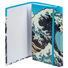 Записная книжка 80-50л А6ф с твердой обложкой клапаном на резинке гребне-Большая волна- 80-50ЗКт6Вгр_32586