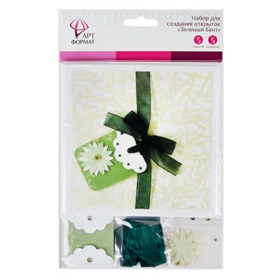 Набор д/создания открыток ЗЕЛЕНЫЙ БАНТ 106371