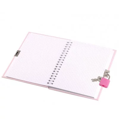 Подарочный блокнот 13,0 см * 18,0 см , гребень, Alingar, ламинация, конгрев, эффект 3D, замочек, 45 л., клетка, "Милый котик", розовый AL11718