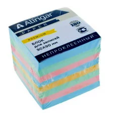 Блок бумажный для записей Alingar Премиум , 9*9*9 см, цветной, непроклееный AL6764