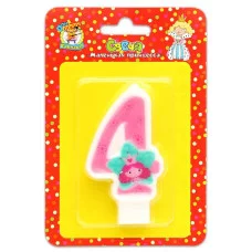 Свеча для торта "Маленькая принцесса". Цифра "4" С-0438
