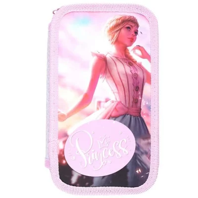 Пенал 1отдел. SOFT 190*115мм тканевый торец Purple Princess ПО-901