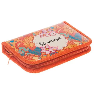 Пенал 1 отделение с вкладышем 190*115 ламин "Цветочный узор" ПЧЕЛКА ПО-04 065509