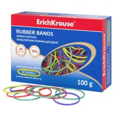 Канцелярские резинки для денег ErichKrause диаметр 40 мм, 60 мм/длина 60 мм,100 мм, ассорти  59842