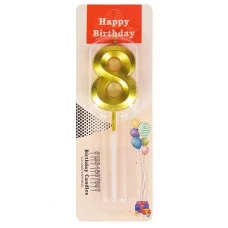 Свеча для торта Золотой стиль Цифра 8 С-2971 461-0-144-82971-7