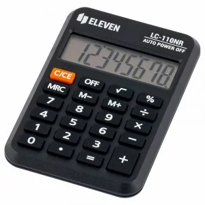 Калькулятор карманный Eleven LC-110NR, 8 разрядов, питание от батарейки, 58*88*11мм, черный 339226