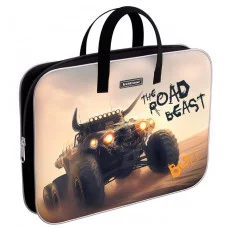 Папка текстильная на молнии ErichKrause с ручками Road Beast, A4+ 62915