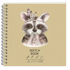 Скетчбук 195х195 30л "DRAFT and CRAFT. Cute racoon" КанцЭксмо ТСК305309