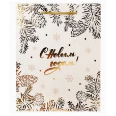 Dream Cards Пакет подар.с мат.лам.и тис.ф.26x32x10см(L) Новогодние узоры 190г ПКП-8285