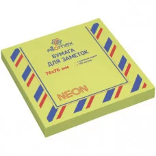 Блок самоклеящийся стикеры 76*76 100л зеленый неон ATTOMEX 2010914 581564