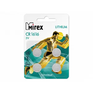 Батарейка 1шт литиевая Mirex CR1616 3V Бат436