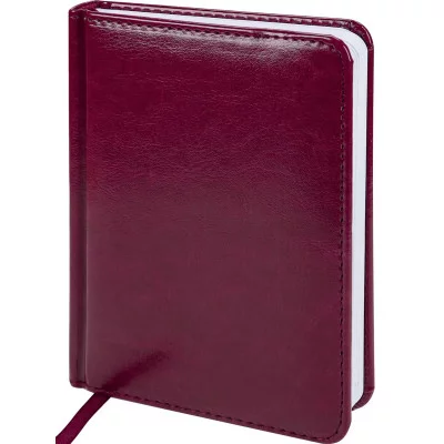 ЕЖЕДНЕВНИК А6, 128л. недатир. TOUCH SKIN - BORDEAUX (128-3182) кожзам (бордовый) 128-3182