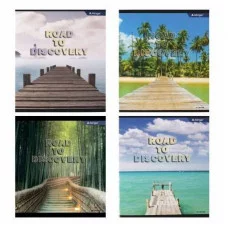 Тетрадь 36 л., А5, клетка, Alingar "Nature", скрепка, второй блок 60г/м2,  мелованный картон (стандарт) AL9894