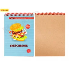 Скетчбук А5 "Фастфуд" (жест подложка, на спирали, 50л, крафт блок) 50-1687