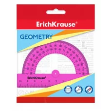 Транспортир пластиковый ErichKrause Caribbean Sunset 180°/10см маджента 57921