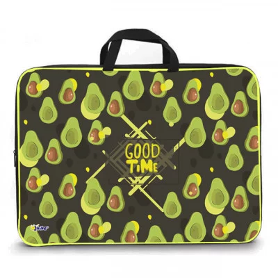 ПМД 2-20 Авокадо паттерн -папка менеджера А4(ручка - тесьма),п/э с диз., 350х265x40 мм