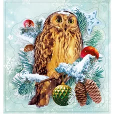 Наклейка двусторонняя "Новогодняя совушка" 079.307
