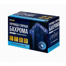 MILED Гирлянда Уличная. 4*0,7 м 72 лампы холодный белый свет 8 режимов НГУ-0078