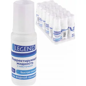 Корректирующая жидкость ТМ"Legend" 16гр, 8мл, с кисточкой на водной основе КЖ-9