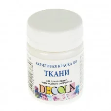 Краска по ткани акрил 50мл банка ЗХК "Декола" белая 4128104 2624614