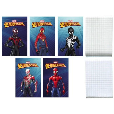 Блокнот А7 48л клетка/склейка ламин Marvel.Человек-паук цветной блок ХАТБЕР 40Б6В1гр-20360