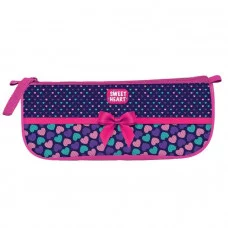 Пенал-косметичка 1 секц. бол. Schoolformat МОДНЫЕ СЕРДЕЧКИ 225х105х70 ткань молния 198214