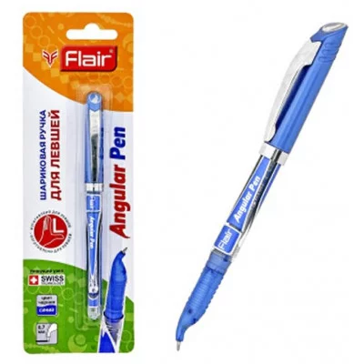 Ручка шар. синяя "Flair" ANGULAR для левшей, 0,7мм, блистер F-888/син. BL