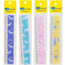 Линейка: "ЕДИНОРОГ"; пластиковая, с рисунком /ассорти/, 15 см. МС-6619