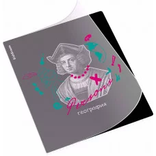 Тетрадь общая ученическая с пластиковой обложкой на скобе ErichKrause Persons, География, 48 листов, клетка 59499