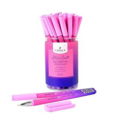 Ручка маслян. LOREX GRADIENT.SWEET серия Slim Soft 0,50 мм синий, кругл. прорезин. корп., игловид.на 189574