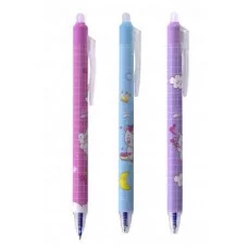 Ручка гелевая пиши-стирай, автоматическая Alingar "Радужное пони", 0,5мм, синяя, игольч. наконечник, круглый цветной пластиковый корпус, пласт. уп. AL11121