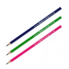 Карандаш ч/г OfficeSpace, HB, трехгранный, заточен., пластиковый, корпус ассорти с полоской 269150