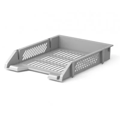 Лоток для бумаг пластиковый ErichKrause Classic, серый 13392