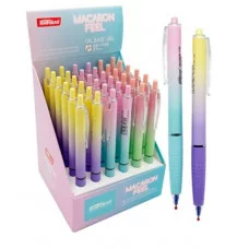 Ручка масляная авт. Tenfon DC-189 "Macaron" (син) 0,7мм, матовый корпус с градиентом, с грипом, цвета ассорти, OG-7762 330447