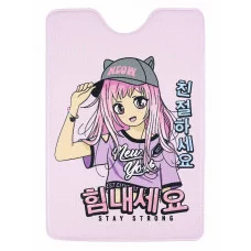 Обложка на пропуск/проездной "Девочка из аниме" ПВХ  ОП-7625