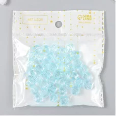 Бусины пластик "Кристалл многогранник. Бледно-голубой" прозрачный набор 20 гр 1х1х1 см   9431086