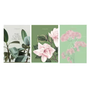 Тетрадь 80л., А4, клетка BG "Flora", матовая ламинация 346561