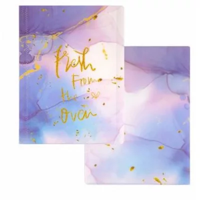 Папка с 30 вкладышами Alingar А4 310х235 мм пластик 400 мкм мраморный дизайн с надписью "Fresh" сиреневый 1шт AL12805/3