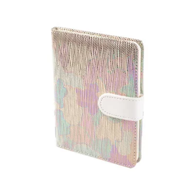 Бизнес-блокнот 10,5 х 14,8 см, 7БЦ, Alingar, ПВХ, клапан на магните, 80 л., клетка, "Сверкающие пазлы" AL9764