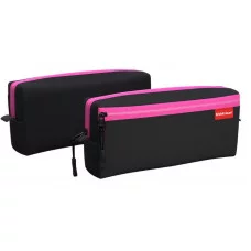 Пенал квадро c двумя отделениями ErichKrause 210x100x50мм Black&Pink 48999