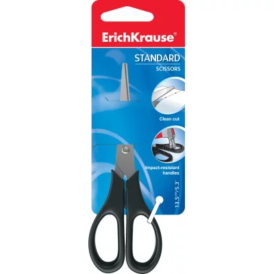 Ножницы ErichKrause EasyCut, 13.5см, черный  21919