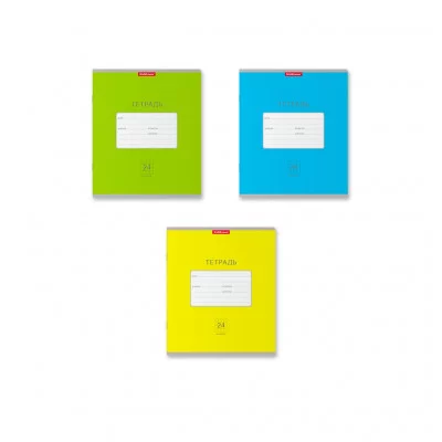 Тетрадь школьная ученическая ErichKrause® Классика Bright ассорти, 24 листа, клетка