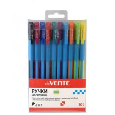 Набор ручек 10цв "Trio Soft" 0.7/135мм корпус трехгранный голубой е/п DEVENTE 5073018 084131