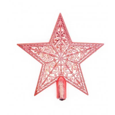 Верхушка на елку "Звезда ажурная " цв. красный 103319