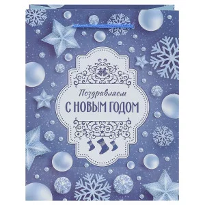 Optima Пакет подарочный с глянц.ламинац.18x23x8см(M) Снежный блеск,128г(собст.раз.) ПКП-6654