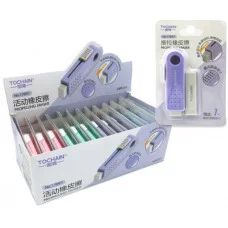 Ластик TOCHAIN DI-674/CP-90 "Выдвижной" 70*20 в футляре, со сменным блоком, цвета ассорти, на блистере №17097 322868